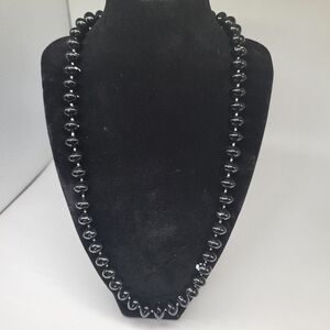 Long Black Bead Necklace